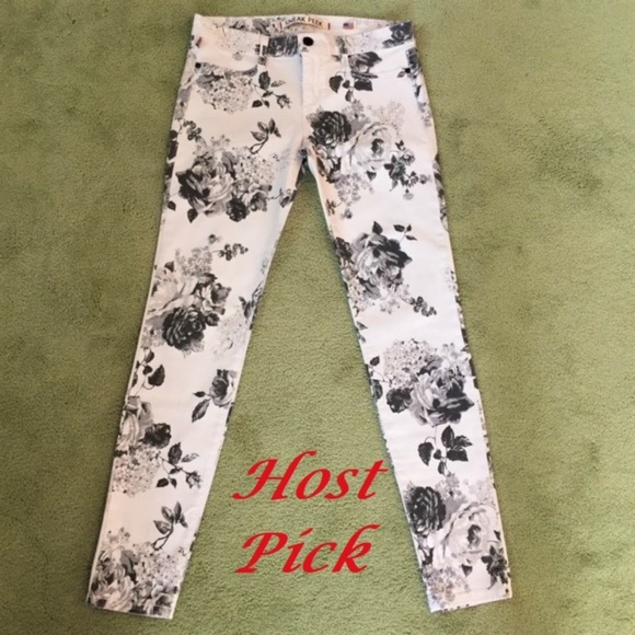 Sneak Peek Denim - SNEAK PEEK skinny jeans in black & white print